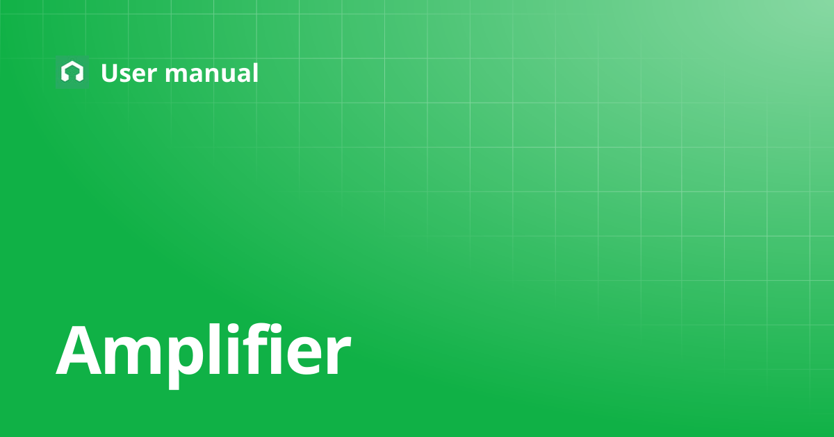 Amplifier user manual