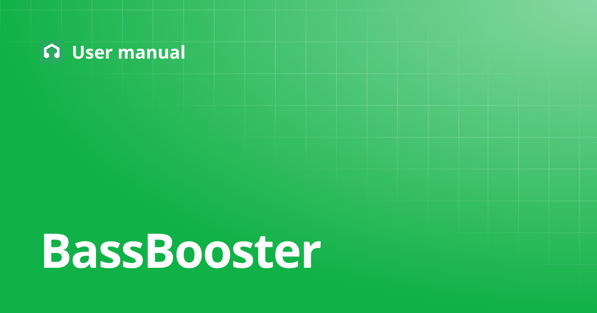 BassBooster | English Current (1.3.x) | User manual