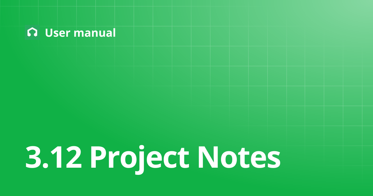 3.12 Project Notes | Ver1.2.1 / 日本語 | User manual
